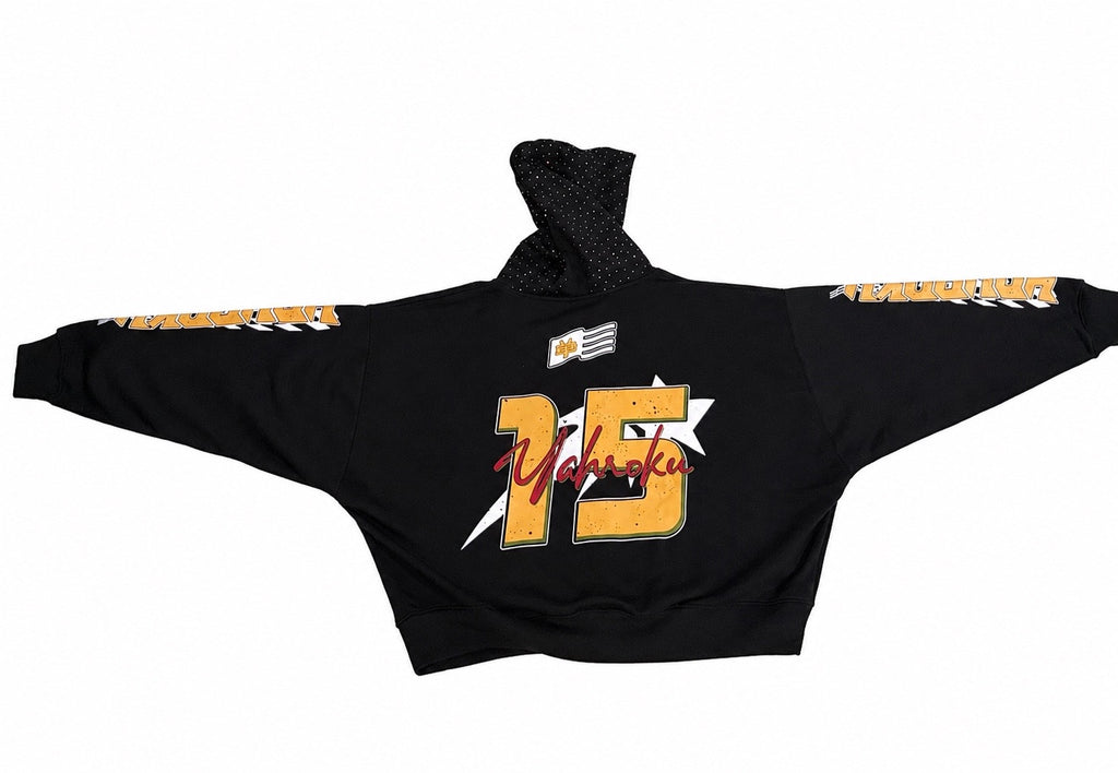 Yahroku Racing Signature Zip Hoodie – Black/Gold Edition